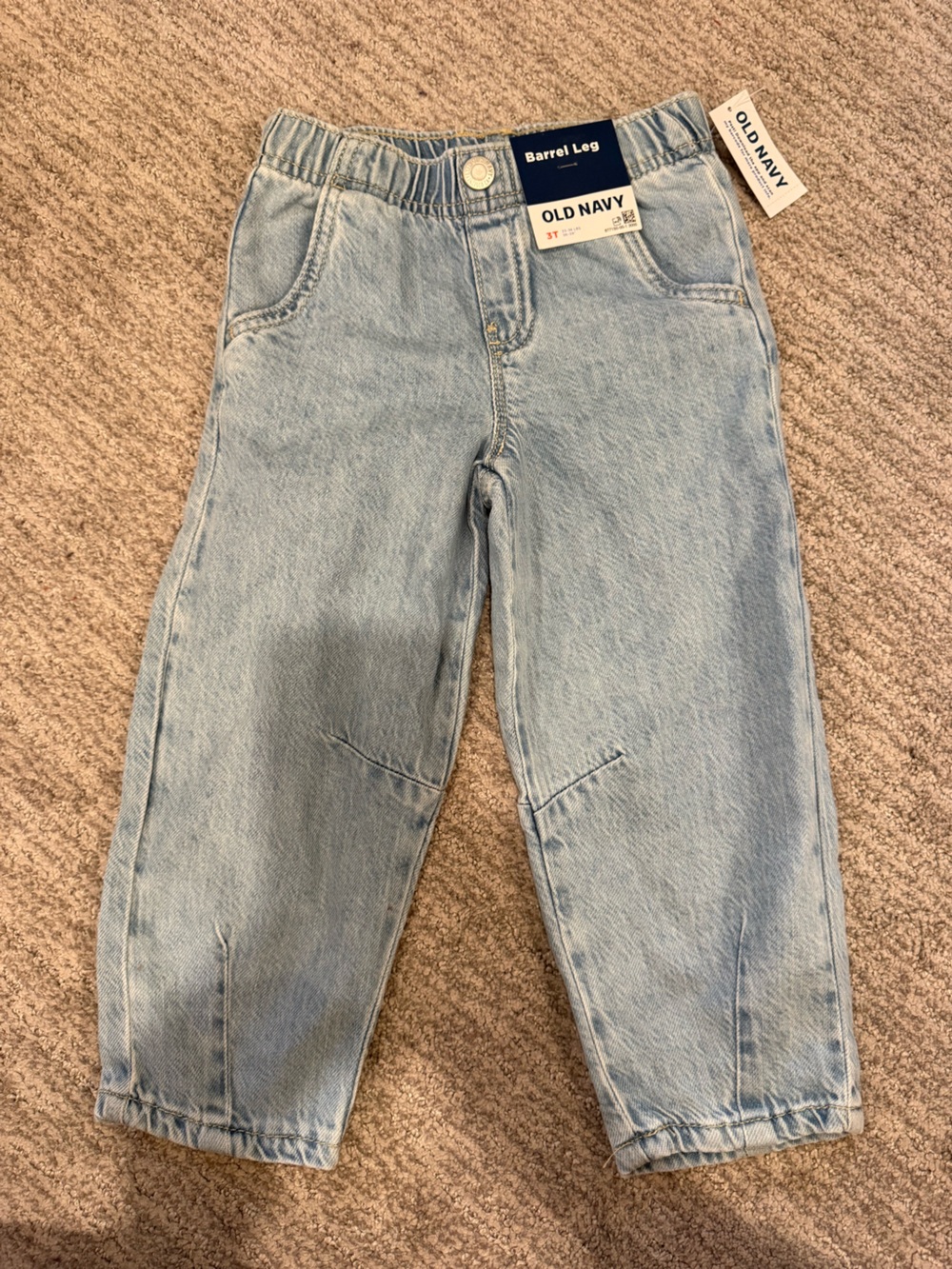 Old Navy Light Wash Barrel-Leg Kids Jeans